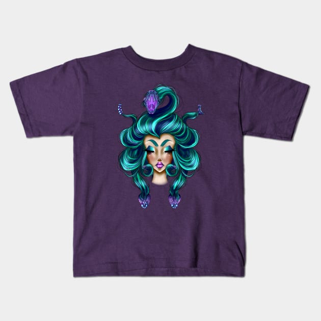 Medusa Kids T-Shirt by FancyFishStudios